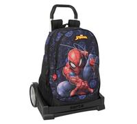 safta Spiderman Attack Schulrucksack, ergonomischer Rücken, mit Trolley Evolution, ideal für Kinder verschiedener Altersgruppen, bequem und vielseitig, Qualität und Widerstandsfähigkeit, 32 x 16 x 44