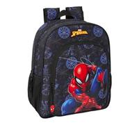 safta Spiderman Attack Schulrucksack für Kinder, anpassbar an den Kinderwagen, ideal für Kinder im Schulalter, bequem und vielseitig, Qualität und Widerstandsfähigkeit, 32 x 12 x 38 cm, Schwarz, M,