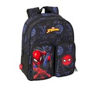 safta Spiderman Attack Schulrucksack für Kinder, ideal für Kinder verschiedener Altersgruppen, bequem und vielseitig, Qualität und Widerstandsfähigkeit, 27 x 10 x 33 cm, Schwarz, M, Casual