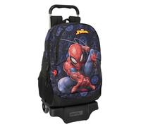 safta Spiderman Attack Schulrucksack mit Trolley, ideal für Kinder verschiedener Altersgruppen, bequem und vielseitig, Qualität und Widerstandsfähigkeit, 33 x 15 x 43 cm, Schwarz, M, Casual