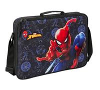 Safta Spiderman Attack - Schultasche, Aktentasche, Umhängetasche, bequem und vielseitig, Qualität und Widerstandsfähigkeit, 38 x 6 x 28 cm, Schwarz, M, Casual