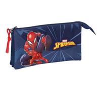 safta Spiderman Federmäppchen mit DREI Fächern, für Kinder, ideal für Kinder im Schulalter, bequem und vielseitig, Qualität und Widerstandsfähigkeit, 22 x 3 x 12 cm