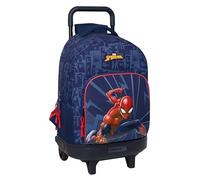 safta Spiderman Großer Rucksack mit Rädern, kompakt, abnehmbar, ideal für Kinder verschiedener Altersgruppen, bequem und vielseitig, Qualität und Widerstandsfähigkeit, 33 x 22 x 45 cm