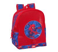Safta Spiderman Kinderrucksack mit Sandschutz, mit Griffen, leicht zu reinigen, ideal für Kinder verschiedener Altersgruppen, bequem und vielseitig, 32 x 12 x 38 cm, Rot/Blau, M, Casual