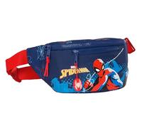 Safta Spiderman Neon Gürteltasche mit Außentasche, ideal für Jugendliche und Kinder verschiedener Altersgruppen, bequem und vielseitig, Qualität und Widerstandsfähigkeit, 23 x 9 x 12 cm, Marineblau