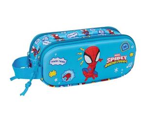 safta Spidey Doppelmäppchen für Kinder, ideal für Kinder im Schulalter, bequem und vielseitig, Qualität und Widerstandsfähigkeit, 21 x 6 x 8 cm