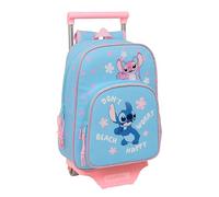 safta Stich Happy Kinderrucksack mit Trolley 705, ideal für Kinder verschiedener Altersgruppen, bequem und vielseitig, Qualität und Widerstandsfähigkeit, 26 x 11 x 34 cm, Himmelblau, M, Casual