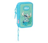 Stitch Aloha Schulmäppchen für Kinder, bunt, mit 28 nützlichen Utensilien, ideal für Kinder von 5 bis 14 Jahren, bequem und vielseitig, Qualität und Widerstandsfähigkeit, 12,5 x 4 x 19,5 cm, Türkis,