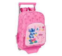 safta STITCH CHILL Kinderrucksack mit Trolley 705, ideal für Kinder verschiedener Altersgruppen, bequem und vielseitig, Qualität und Widerstandsfähigkeit, 26 x 11 x 34 cm, Minzgrün/Rosa, M, Casual