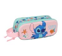 STITCH - Doppeltes Federmäppchen für Kinder, ideal für Kinder im Schulalter, bequem und vielseitig, Qualität und Widerstandsfähigkeit, 21 x 6 x 8 cm