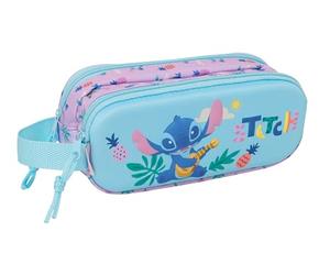 safta STITCH - Doppeltes Federmäppchen für Kinder, ideal für Kinder im Schulalter, bequem und vielseitig, Qualität und Widerstandsfähigkeit, 21 x 6 x 8 cm