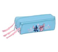 safta Stitch Happy - Kleines Federmäppchen für Kinder, ideal für Kinder im Schulalter, bequem und vielseitig, Qualität und Widerstandsfähigkeit, 22 x 6 x 8,5 cm, Himmelblau, M, Casual