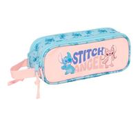 safta Stitch Ohana Doppelmäppchen für Kinder, ideal für Kinder im Schulalter, bequem und vielseitig, Qualität und Widerstandsfähigkeit, 21 x 6 x 8 cm