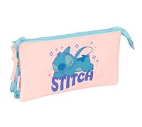 safta Stitch Ohana - Dreifach-Federmäppchen für Kinder, ideal für Kinder im Schulalter, bequem und vielseitig, Qualität und Widerstandsfähigkeit, 22 x 3 x 12 cm