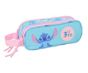 safta Stitch Waves Doppelmäppchen für Kinder, ideal für Kinder im Schulalter, bequem und vielseitig, Qualität und Widerstandsfähigkeit, 21 x 6 x 8 cm