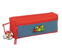 SUPER MARIO - Kleines Federmäppchen für Kinder, ideal für Kinder im Schulalter, bequem und vielseitig, Qualität und Widerstandsfähigkeit, 22 x 6 x 8,5 cm