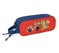 safta SUPER Mario Mamma MIA - Doppelmäppchen für Kinder, ideal für Kinder im Schulalter, bequem und vielseitig, Qualität und Widerstandsfähigkeit, 21 x 6 x 8 cm