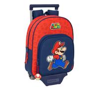 Safta Kinderrucksack mit Trolley SUPER MARIO TRICK 705 28 x 10 x 34 cm Dunkelblau/Rot M