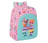 Safta Superkitties - Schulrucksack für Kinder, Kinderrucksack, anpassbar an Kinderwagen, ideal für Kinder im Schulalter, bequem und vielseitig, Qualität und Widerstandsfähigkeit, 26 x 11 x 34 cm,