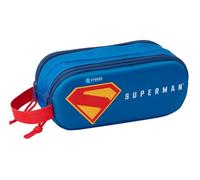 Safta Superman 3D Doppelmäppchen für Kinder, ideal für Kinder im Schulalter, bequem und vielseitig, Qualität und Widerstandsfähigkeit, 21 x 6 x 8 cm