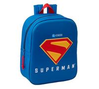 Safta Superman 3D Kindergartenrucksack, anpassbar an den Wagen, einfache Reinigung, ideal für Kinder verschiedener Altersgruppen, bequem und vielseitig, Qualität und Widerstandsfähigkeit, 22 x 10 x 27