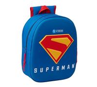 safta Superman 3D Schulrucksack mit 3D-Design, anpassbar an den Wagen, ideal für Kinder verschiedener Altersgruppen, bequem und vielseitig, Qualität und Widerstandsfähigkeit, 27 x 10 x 33 cm, blau, M