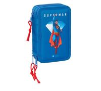 safta Superman Federmäppchen mit 37 nützlichen Utensilien inklusive, Federmäppchen für Kinder, ideal für Kinder von 5 bis 14 Jahren, Bequem und vielseitig, Qualität und Langlebigkeit, 12,5 x 5,5 x