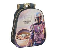 Safta THE MANDALORIAN Schulrucksack mit 3D-Design, anpassbar an den Wagen, ideal für Kinder verschiedener Altersgruppen, bequem und vielseitig, Qualität und Widerstandsfähigkeit, 27 x 10 x 33 cm,