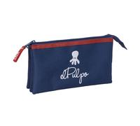 safta EL PULPO Federmäppchen für Kinder, ideal für Kinder im Schulalter, bequem und vielseitig, Qualität und Widerstandsfähigkeit, 22 x 3 x 12 cm, Marineblau, M, Casual