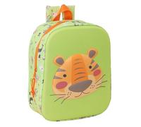 Safta Tiger 3D Kindergartenrucksack, anpassbar an den Wagen, einfache Reinigung, ideal für Kinder verschiedener Altersgruppen, bequem und vielseitig, Qualität und Widerstandsfähigkeit, 22 x 10 x 27 cm