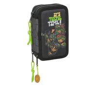 Safta Schulmäppchen TORTUGAS Ninja gefüllt mit 36 Teilen 12,5×5,5×19,5cm Mehrfarbig