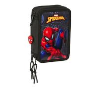 Safta Mäppchen Spider-Man Attack – dreifach gefüllt, 36 Stücke, Schwarz, 12,5x5,5x19,5 cm