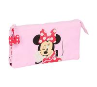 Safta Minnie Mouse Naive Federmäppchen für Kinder, ideal für Kinder im Schulalter, bequem und vielseitig, Qualität und Widerstandsfähigkeit, 22 x 3 x 12 cm, Hellrosa, M, Lässig