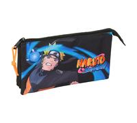 Safta Naruto Federmäppchen für Kinder, ideal für Kinder im Schulalter, bequem und vielseitig, Qualität und Widerstandsfähigkeit, 22 x 3 x 12 cm, Schwarz, M, Casual
