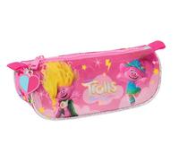 Safta Trolls 3 Federmäppchen, dreieckig, für Kinder, ideal für Kinder im Schulalter, bequem und vielseitig, Qualität und Widerstandsfähigkeit, 20 x 8 x 8,5 cm, Rosa, Rosa, Estándar, Lässig