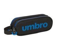 safta Umbro Jet Black Doppelmäppchen für Kinder, ideal für Kinder im Schulalter, bequem und vielseitig, Qualität und Widerstandsfähigkeit, 21 x 6 x 8 cm, Schwarz, M, Casual
