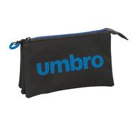 safta Umbro Jet Black Federmäppchen für Kinder, ideal für Kinder im Schulalter, bequem und vielseitig, Qualität und Widerstandsfähigkeit, 22 x 3 x 12 cm, Schwarz, M, Casual