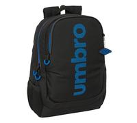safta Umbro Jet Black Schulrucksack für Kinder, ideal für Kinder verschiedener Altersgruppen, bequem und vielseitig, Qualität und Widerstandsfähigkeit, 32 x 16 x 44 cm, Schwarz, M, Casual
