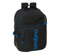 safta Umbro Jet Black Schulrucksack für Kinder, ideal für Kinder verschiedener Altersgruppen, bequem und vielseitig, Qualität und Widerstandsfähigkeit, 32 x 15 x 42 cm, Schwarz, M, Casual