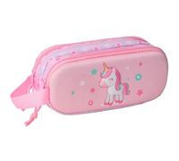 safta Unicorn 3D-Federmäppchen für Kinder, ideal für Kinder im Schulalter, bequem und vielseitig, Qualität und Widerstandsfähigkeit, 21 x 6 x 8 cm, Hellrosa, M, Casual