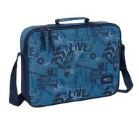 safta Unisex Kinder 642524385 M385 New Edition-Schultasche, Aktentasche, Umhängetasche, bequem und vielseitig, Qualität und Widerstandsfähigkeit, 38 x 6 x 28 cm, Marineblau