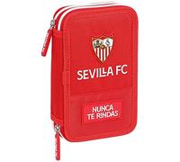 safta Unisex Kinder Federmäppchen mit 28 nützlichen Utensilien von Sevilla FC, 125 x 40 x 195 mm, rot, Estándar
