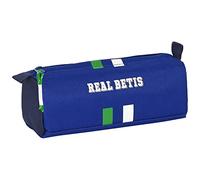 safta Unisex Kinder Federmäppchen mit Reißverschluss und Fach von Real Betis Balompié, 210 x 70 x 80 mm, Blau und Marineblau, Estándar