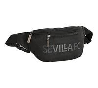 Safta Unisex Kinder Hüfttasche, 230 x 90 x 120 mm Sevilla FC Teen Bauchtasche mit Außentasche 230x90x120mm, Schwarz