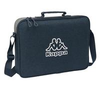 Safta Unisex Kinder M385 Kappa Dark Navy-Aktentasche, Umhängetasche, bequem und vielseitig, Qualität und Widerstandsfähigkeit, 38 x 6 x 28 cm, Melange, Grau/Marineblau meliert