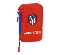 safta Unisex Kinder Schüleretui mit 28 Utensilien von Atlético de Madrid, 125 x 40 x 195 mm, Rot und Marineblau, Estándar