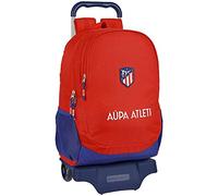 safta Unisex Kinder Schulrucksack Rucksack Trolley Atlético de Madrid, 330 x 150 x 430 mm, Rot und Marineblau, Estándar