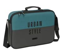 Safta URBAN STYLE - Schultasche, Aktentasche, Umhängetasche, bequem und vielseitig, Qualität und Widerstandsfähigkeit, 38 x 6 x 28 cm, grau/blau, M, Casual