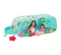 safta VAIANA Doppelmäppchen für Kinder, ideal für Kinder im Schulalter, bequem und vielseitig, Qualität und Widerstandsfähigkeit, 21 x 6 x 8 cm, Beige/Blau, Beige/Blau, Estándar, Lässig