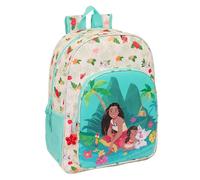 safta Vaiana Schulrucksack für Kinder, Kinderrucksack, anpassbar an den Wagen, ideal für Kinder im Schulalter, bequem und vielseitig, Qualität und Widerstandsfähigkeit, 33 x 14 x 42 cm, Beige/Blau,